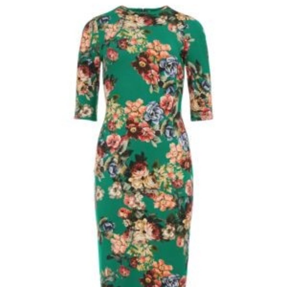 NWT ALICE + OLIVIA "Delora" Mockneck Floral Bodycon Dress size 4